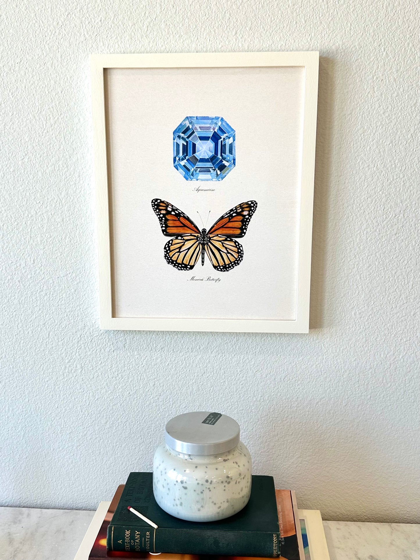 Aquamarine + Monarch Butterfly Print