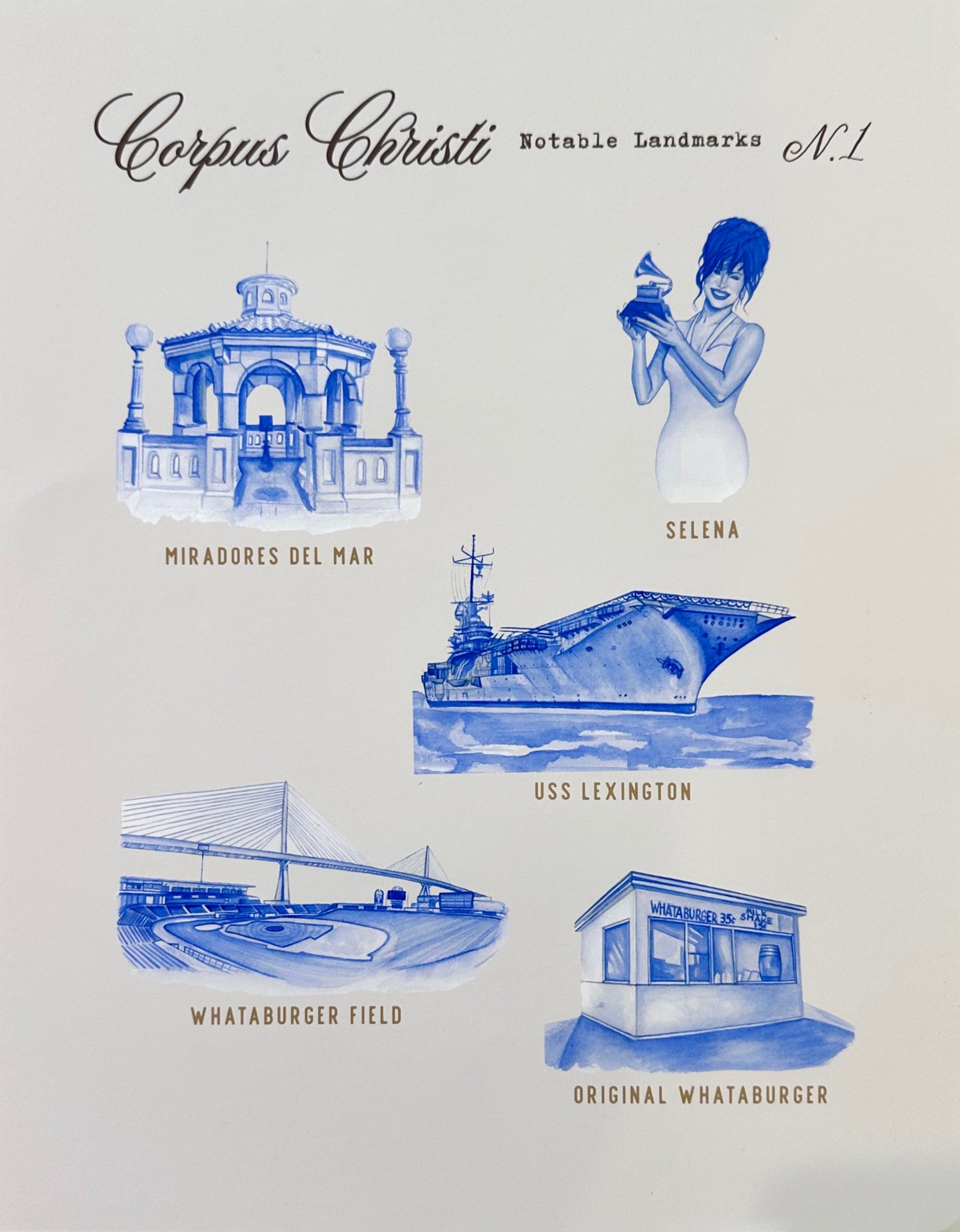 Corpus Christi Landmarks Print