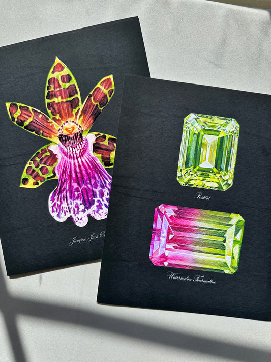 Peridot + Watermelon Tourmaline Midnight Print
