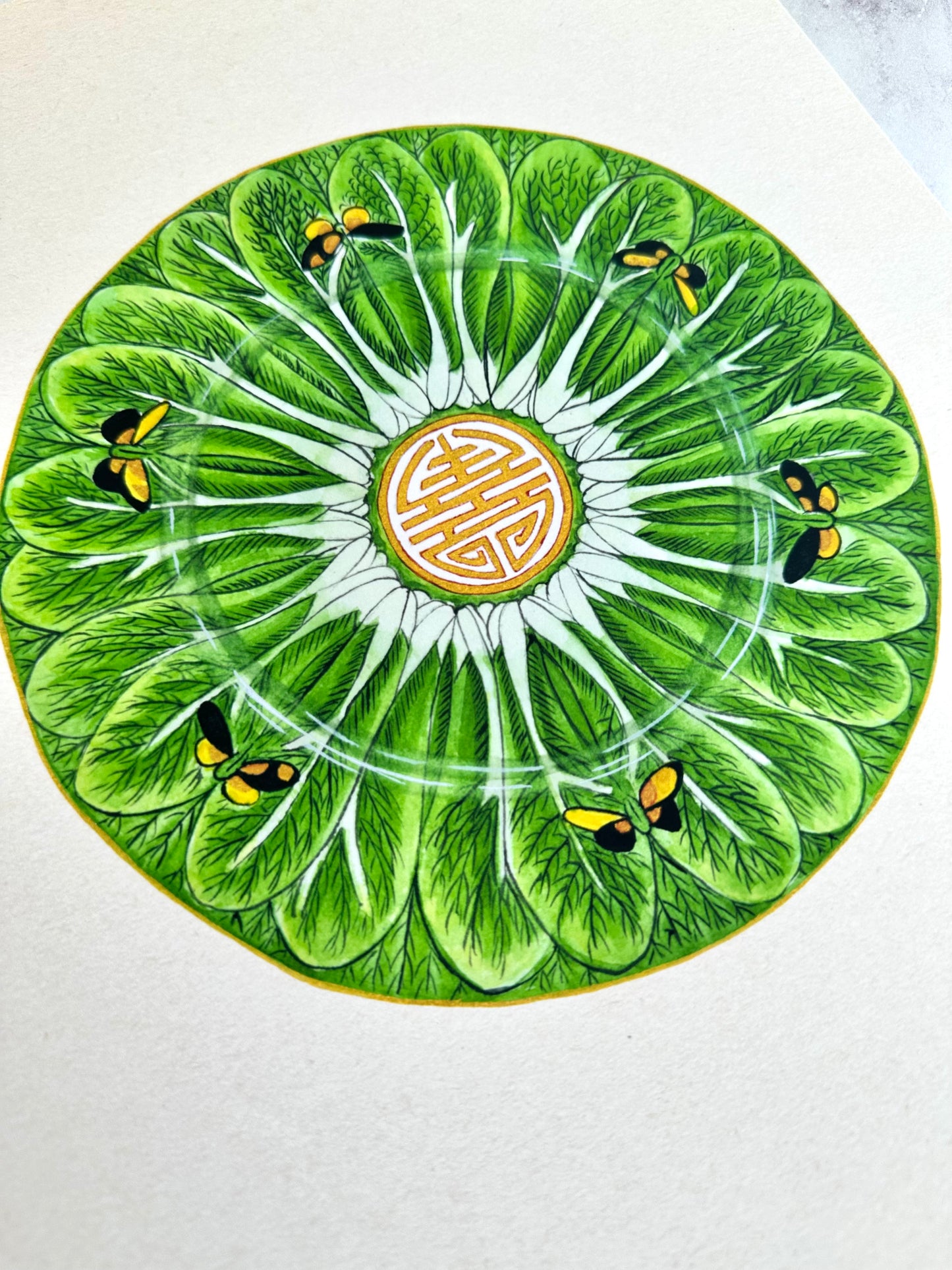 Bok Choy Plate Print