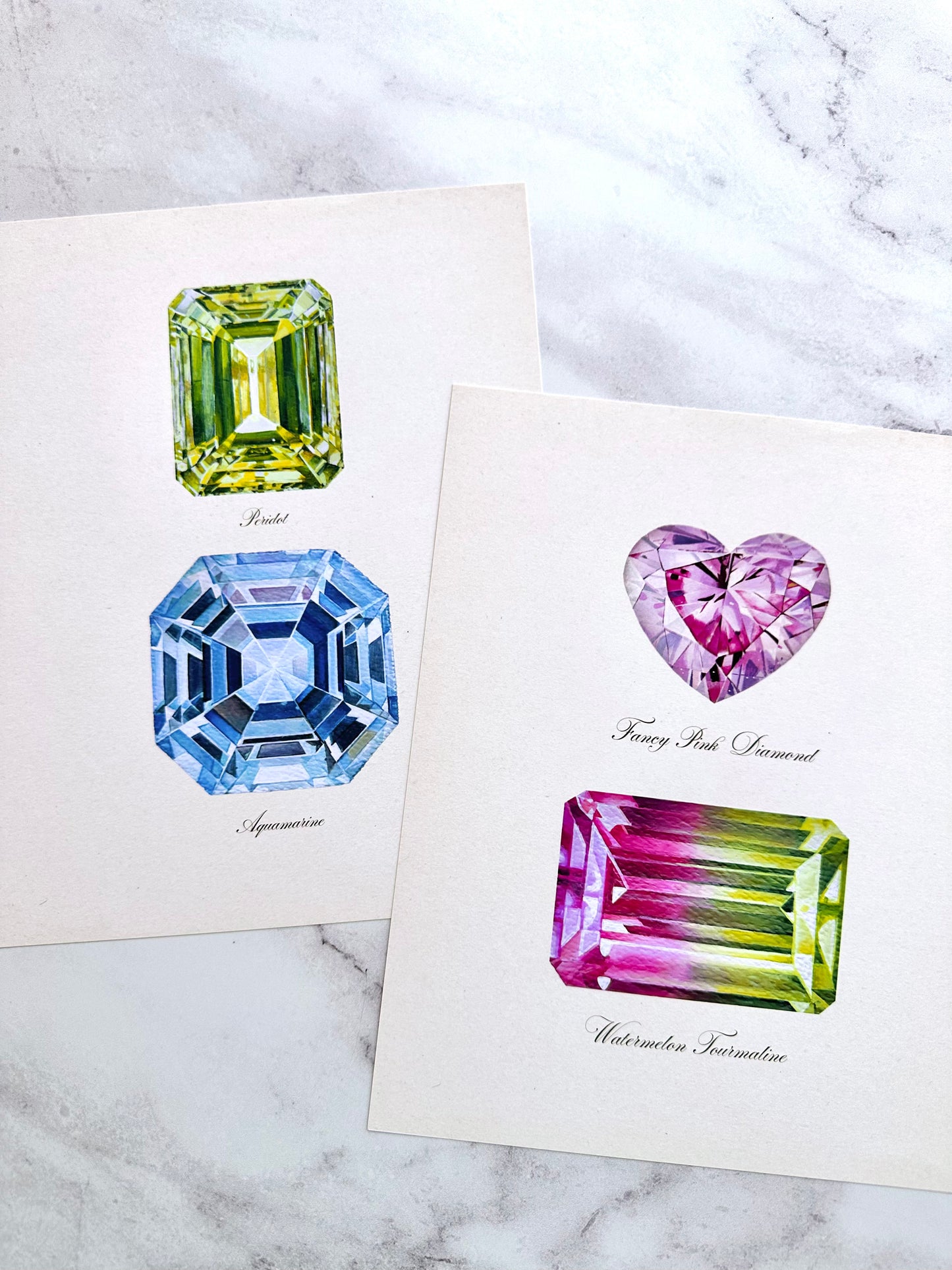 Pink Heart Diamond + Watermelon Tourmaline Print