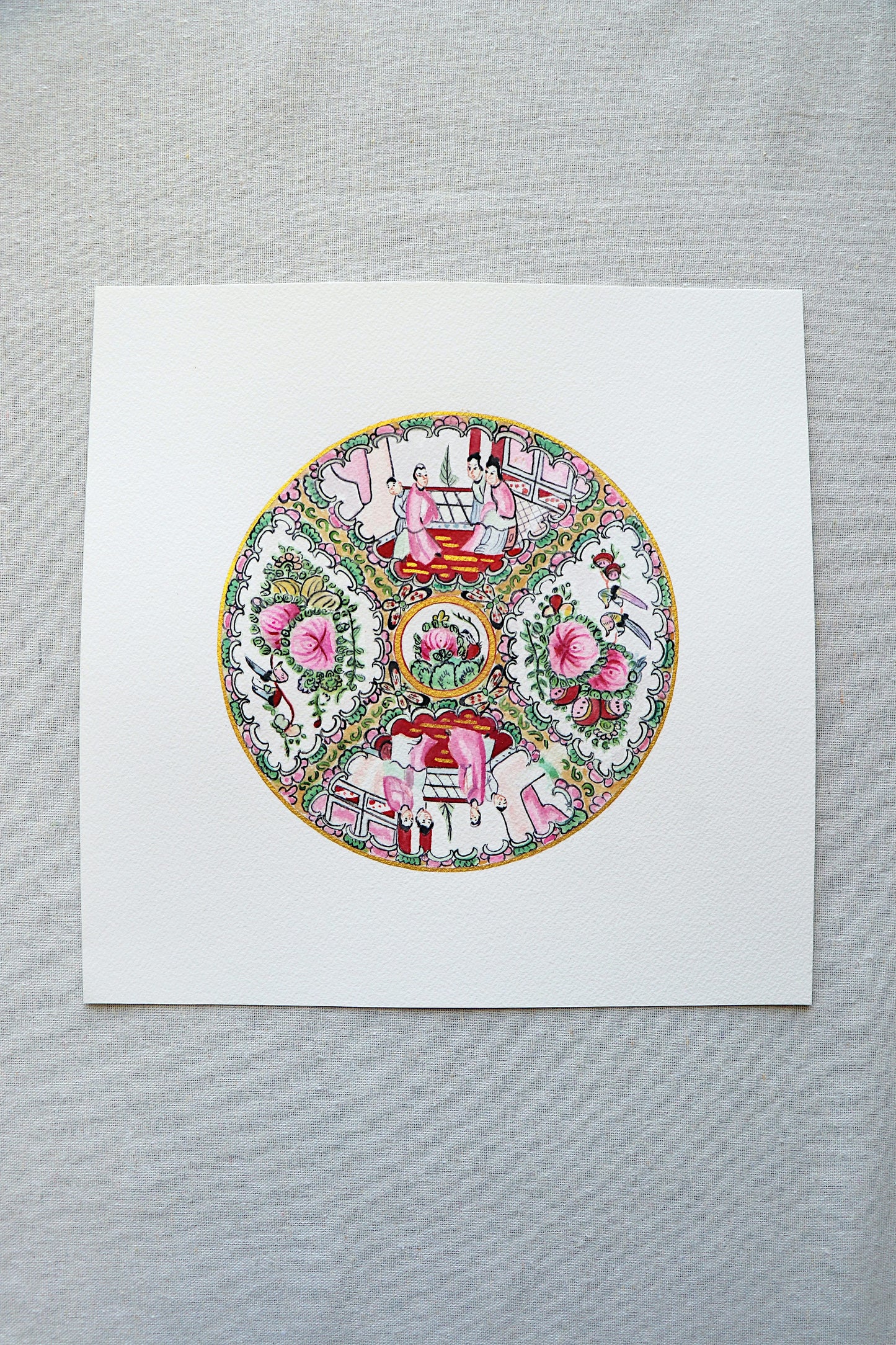 Medium Rose Medallion | Original Painting