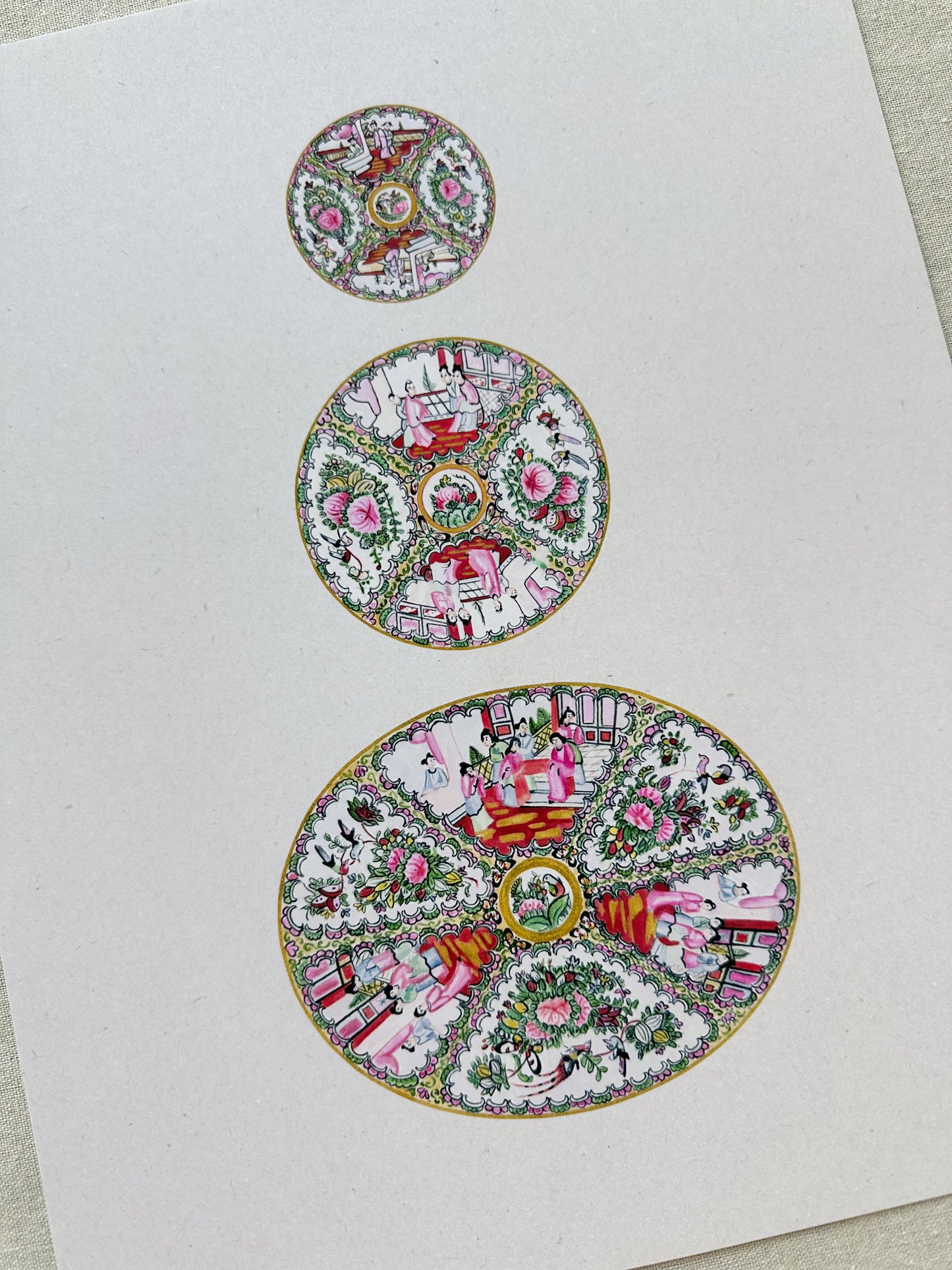 Rose Medallion Trio Print