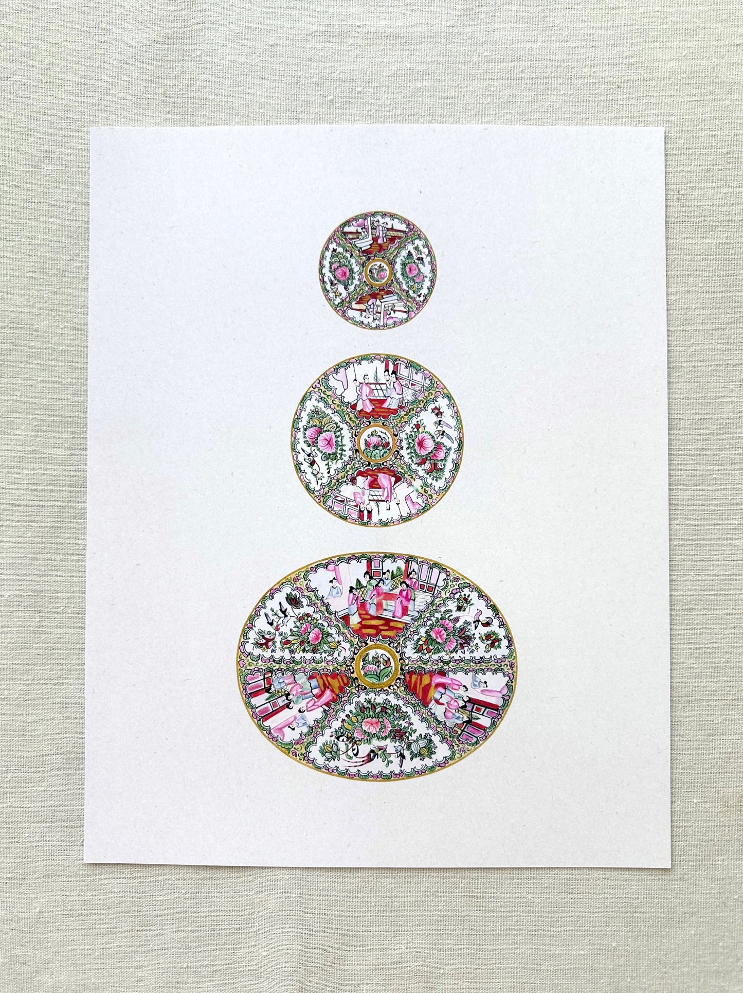 Rose Medallion Trio Print