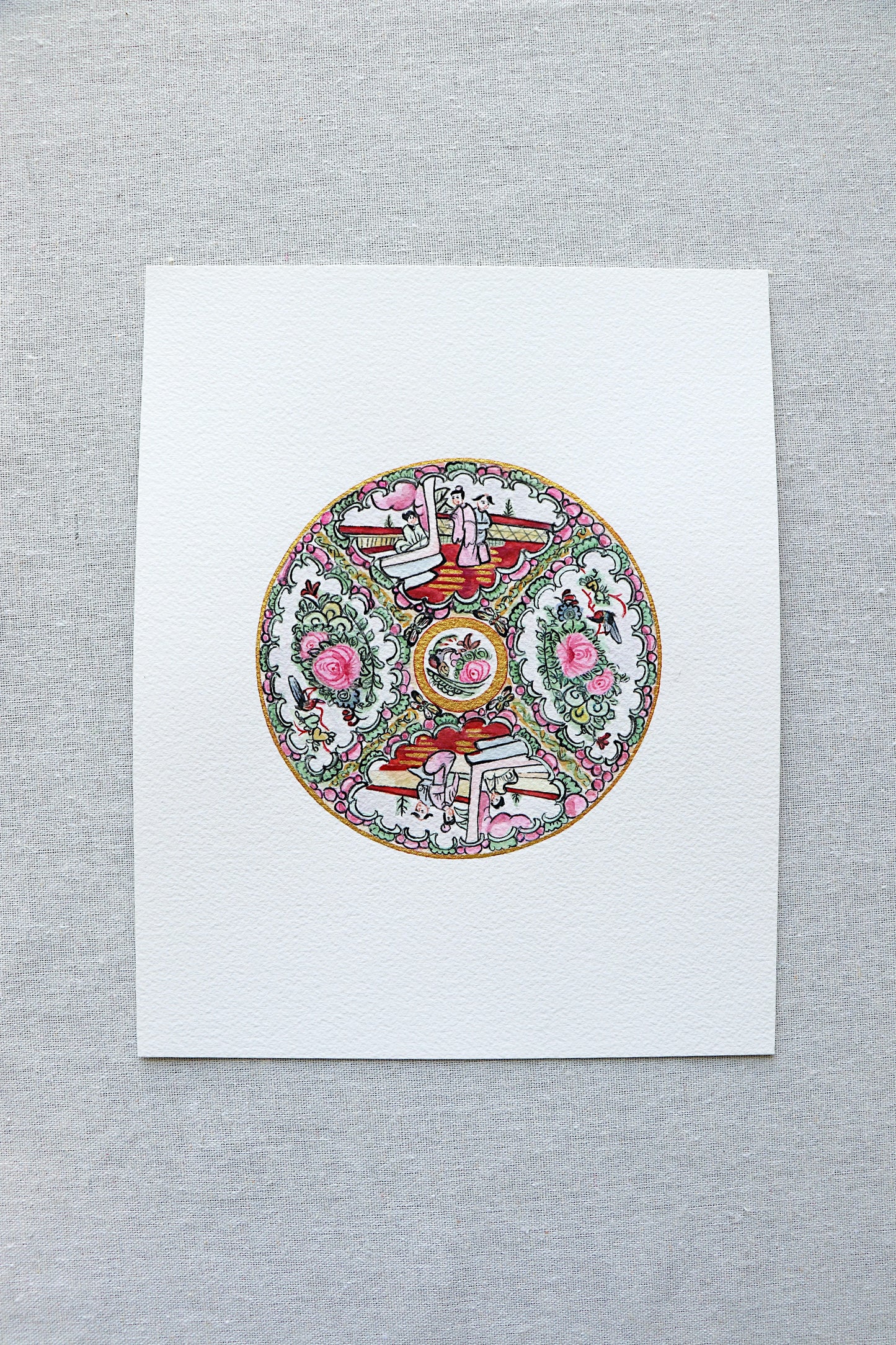 Small Rose Medallion | Original Painting