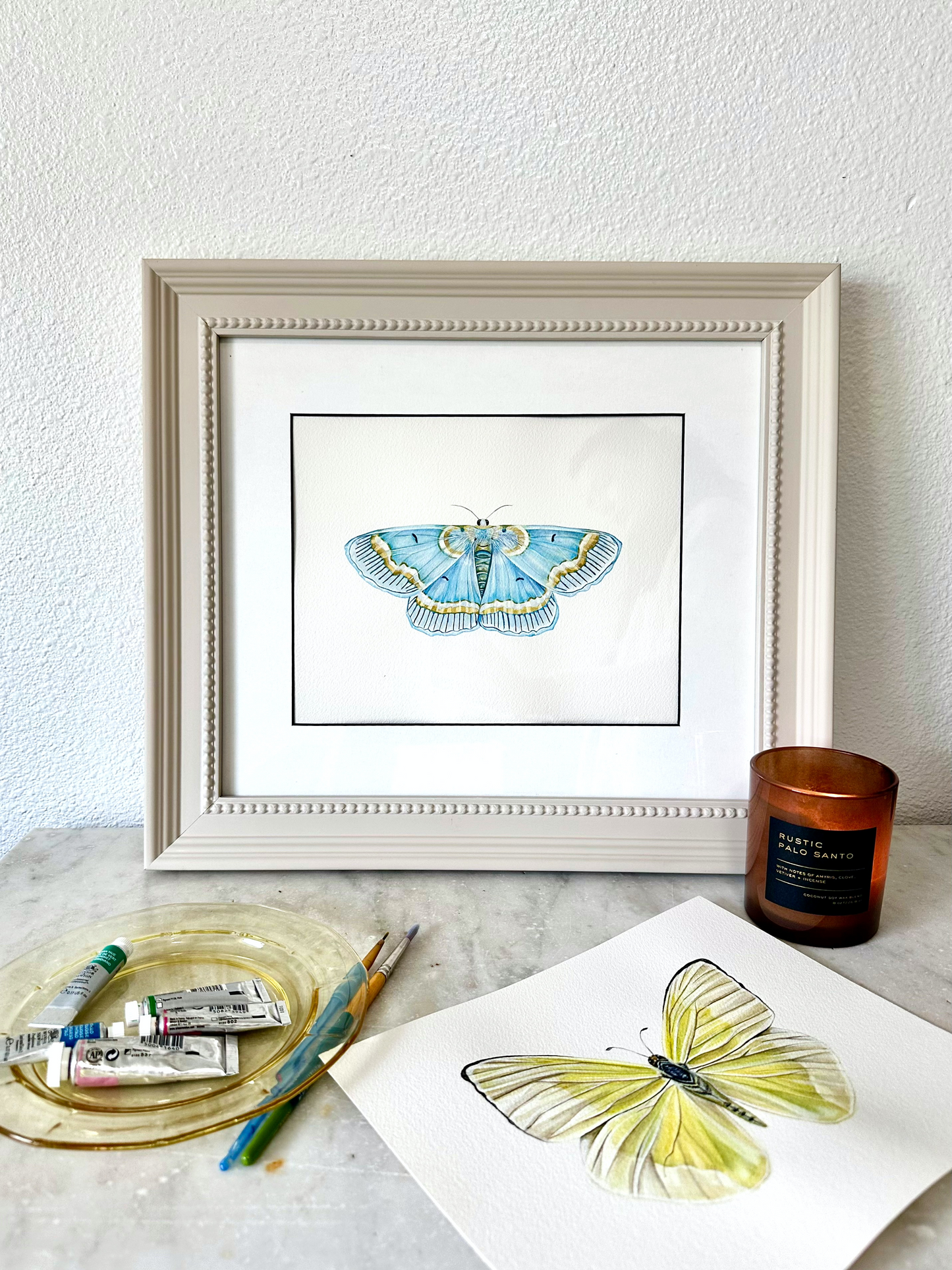 Baby Blue Moth | Original Painting