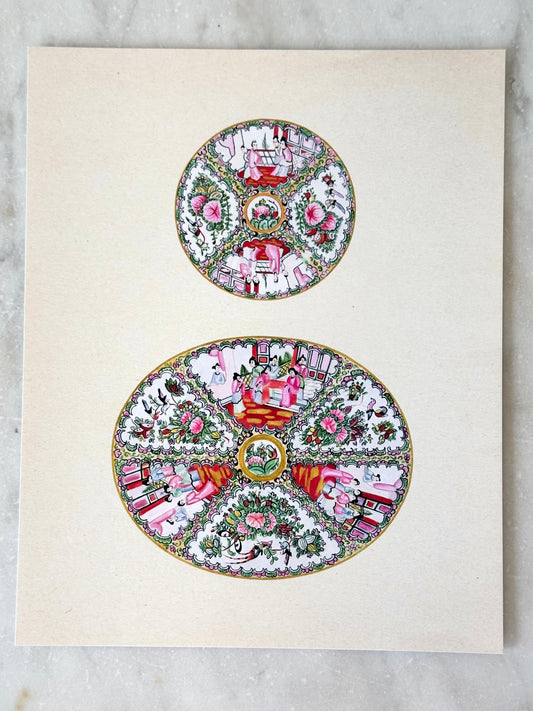 Small + Large Rose Medallion Print