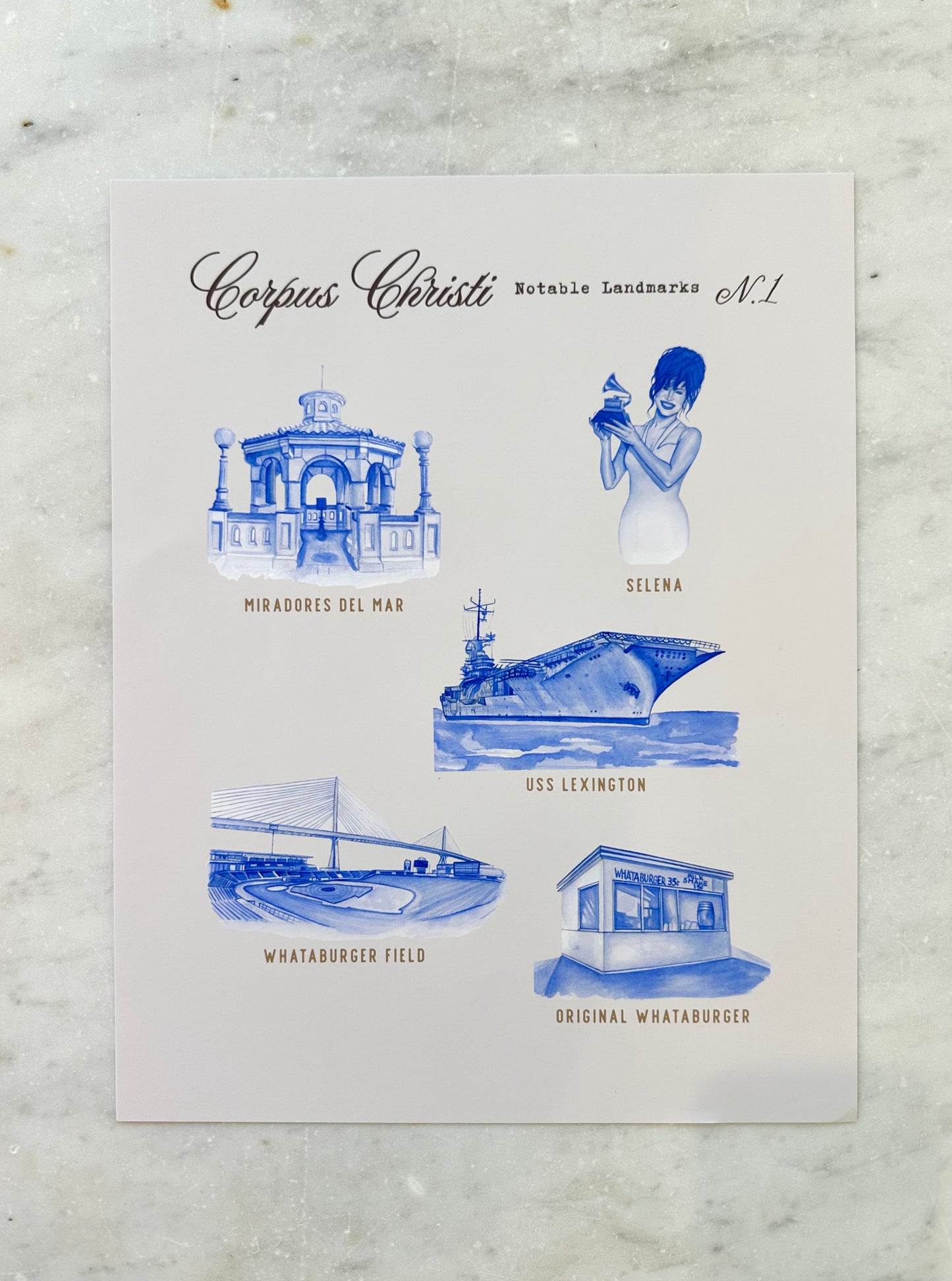 Corpus Christi Landmarks Print