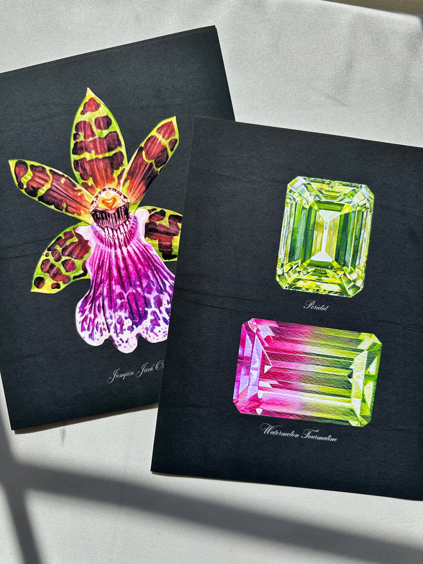 Peridot + Watermelon Tourmaline Midnight Print