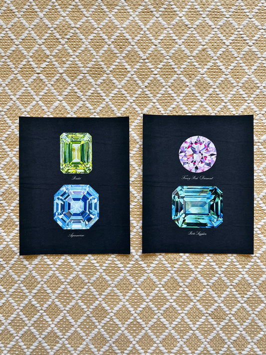 Pink Diamond + Parti Sapphire Midnight Print