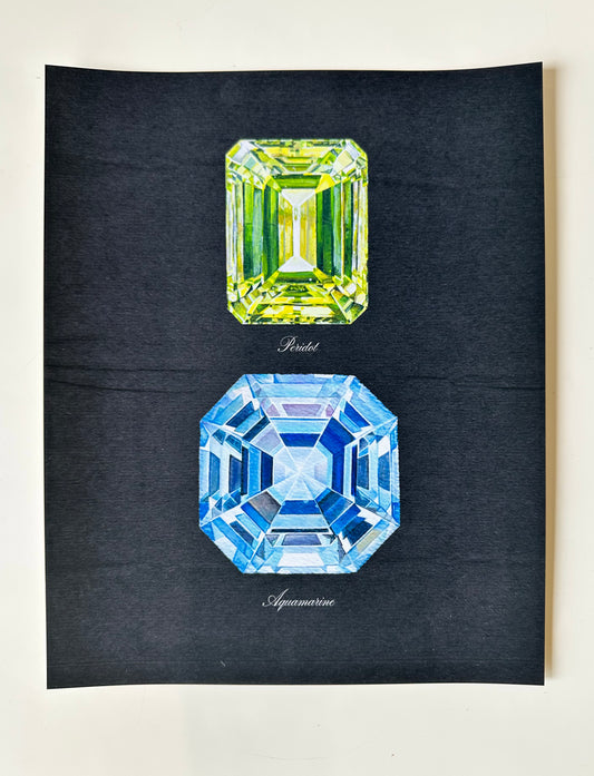 Peridot + Aquamarine Midnight Print