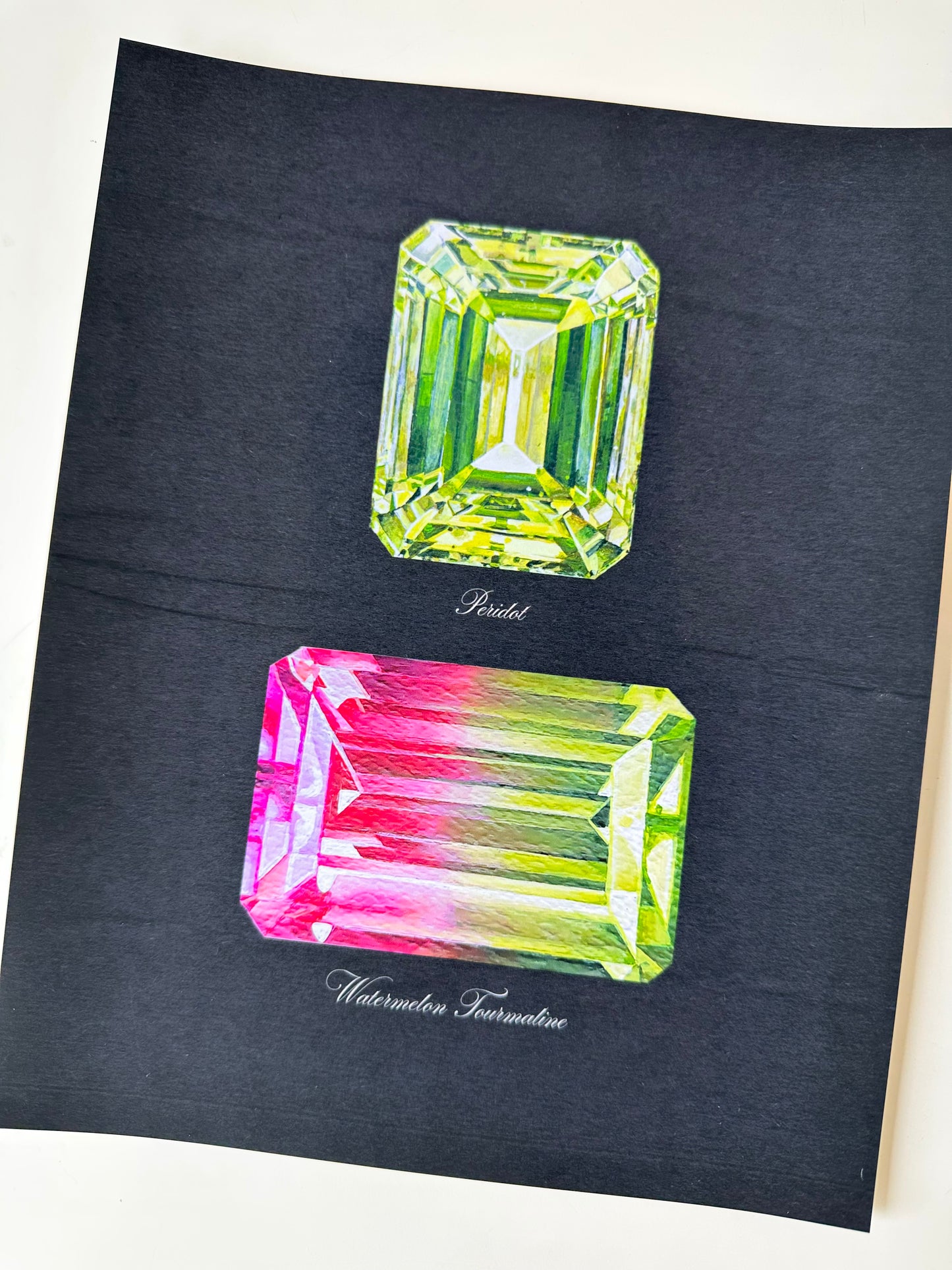 Peridot + Watermelon Tourmaline Midnight Print