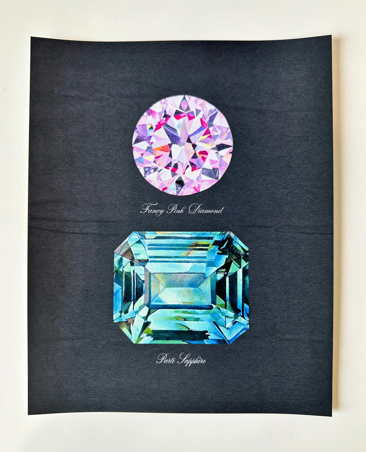 Pink Diamond + Parti Sapphire Midnight Print