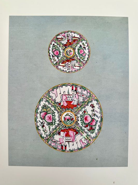 Blue Small + Medium Rose Medallion Print