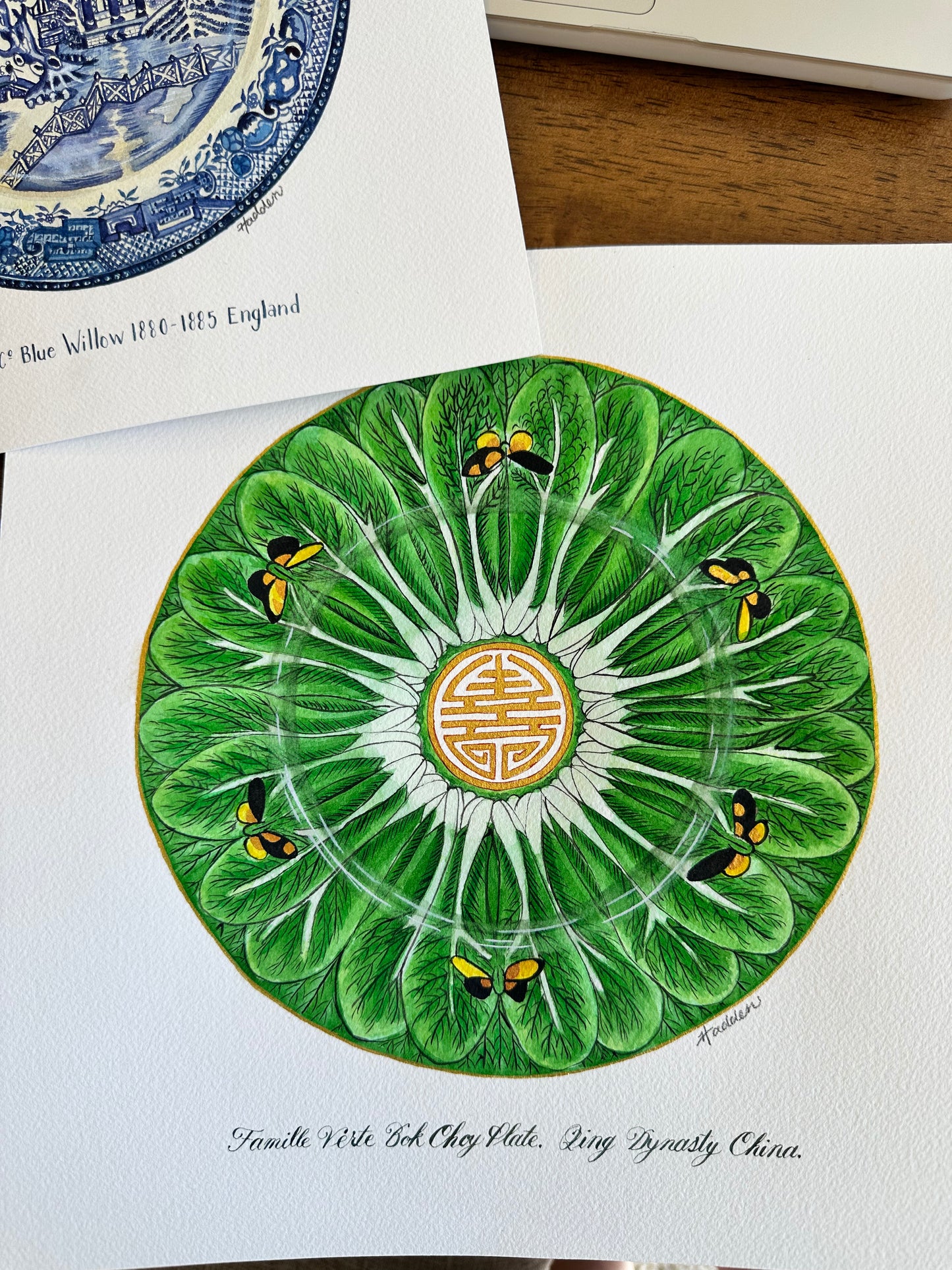 Original Bok Choy Plate Painting