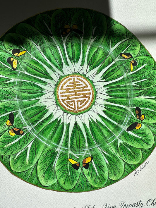 Original Bok Choy Plate Painting