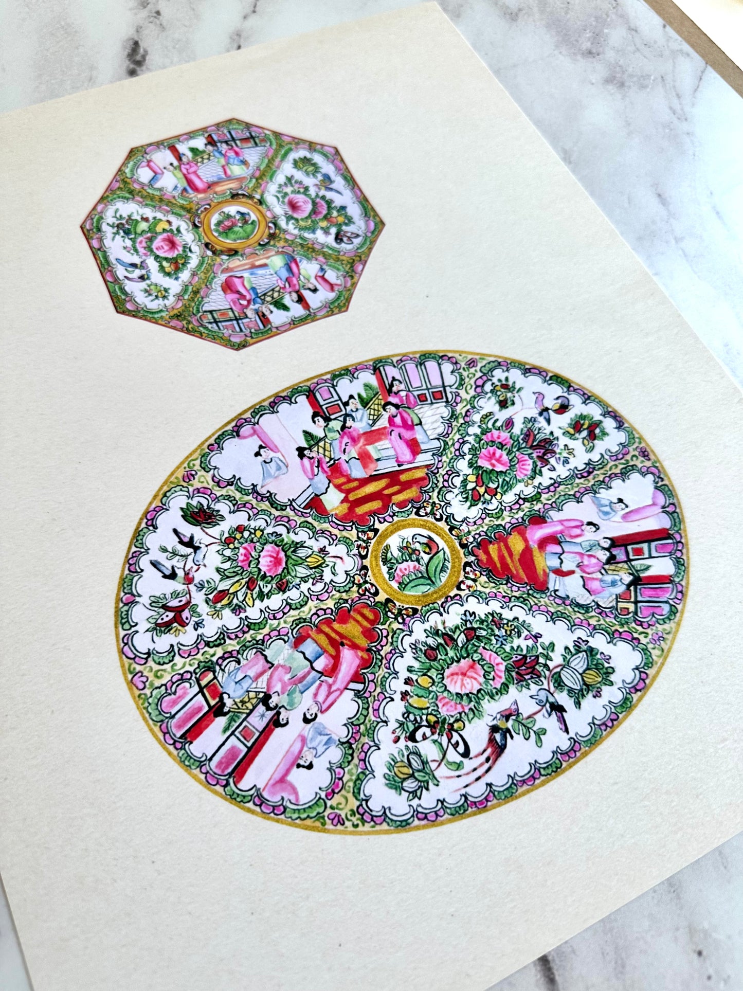 Rose Medallion Pair Print