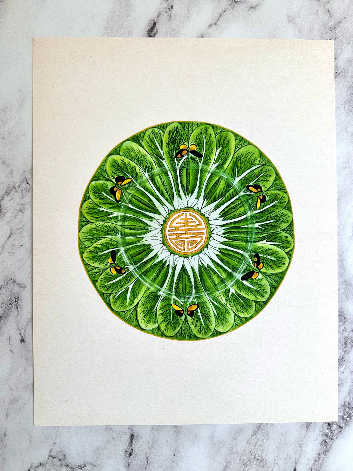 Bok Choy Plate Print