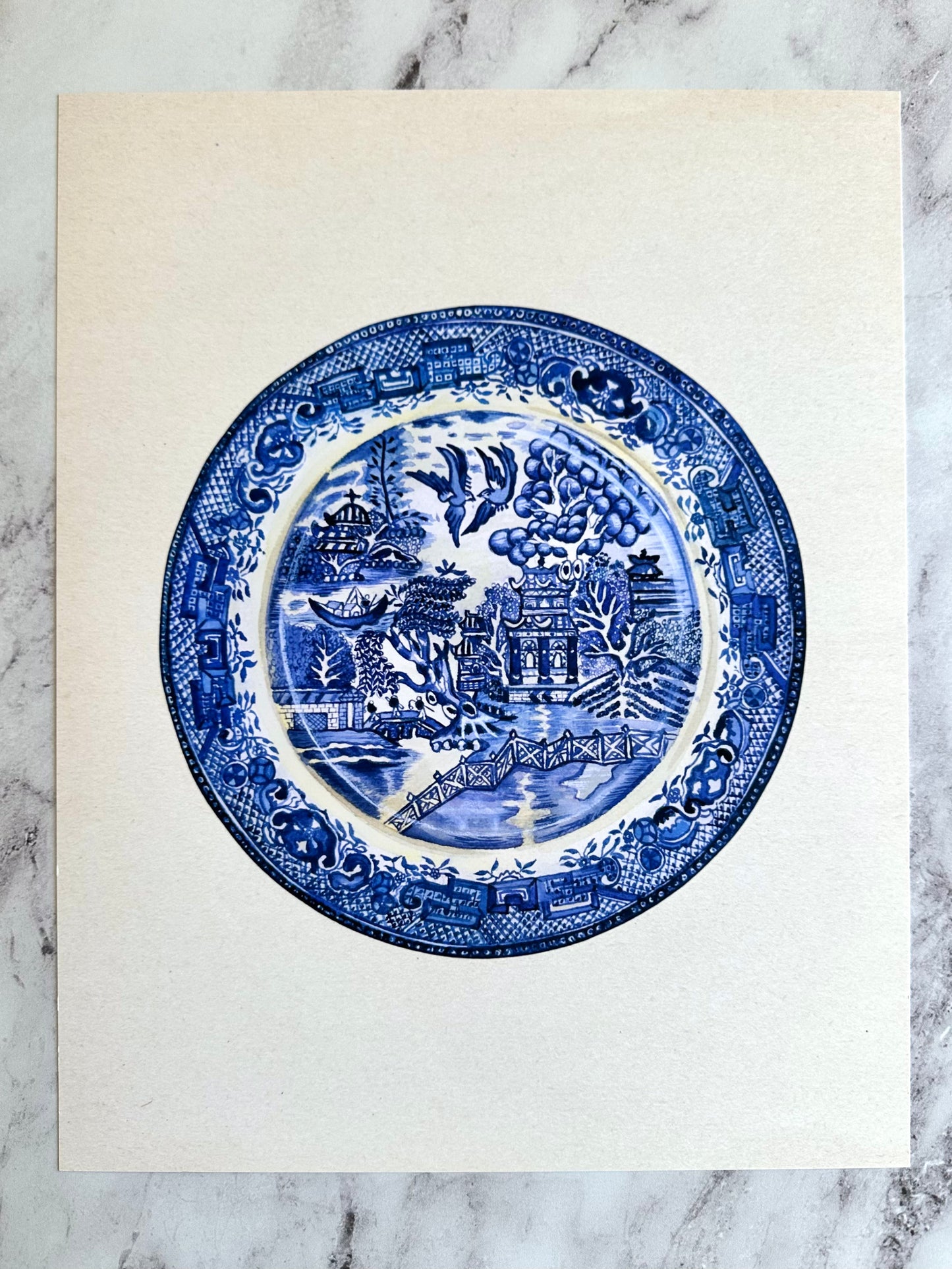 Blue Willow Plate Print