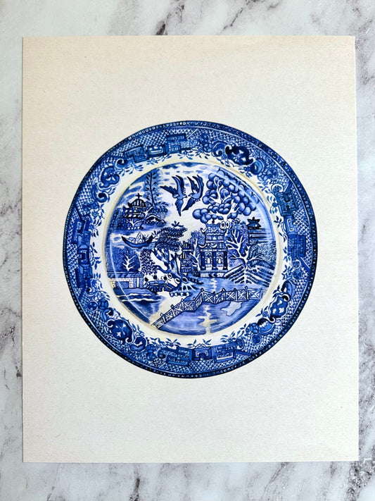Blue Willow Plate Print
