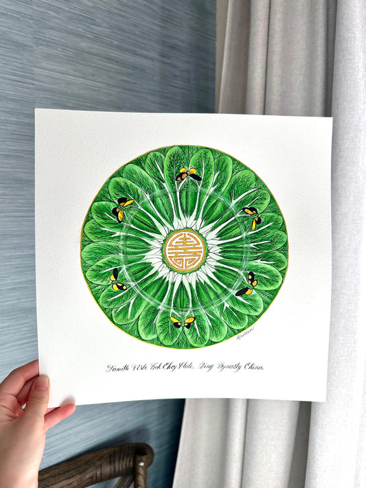 Original Bok Choy Plate Painting