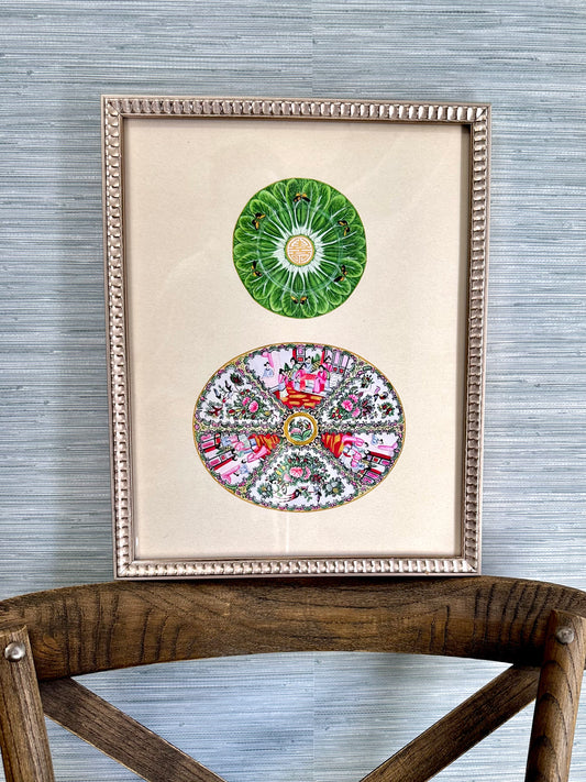 Bok Choy + Rose Medallion Platter Print