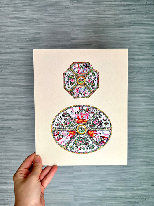 Rose Medallion Pair Print