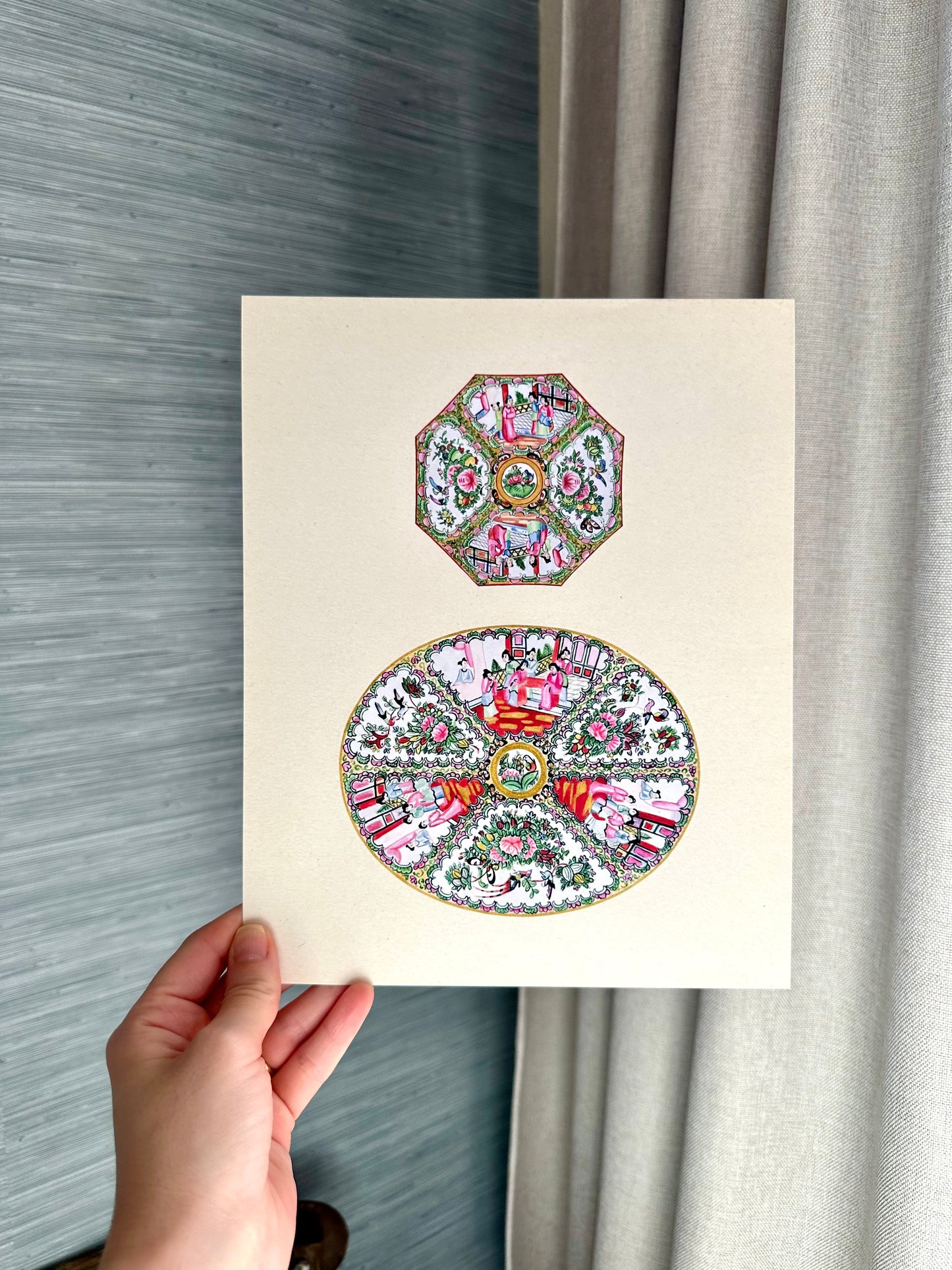 Rose Medallion Pair Print