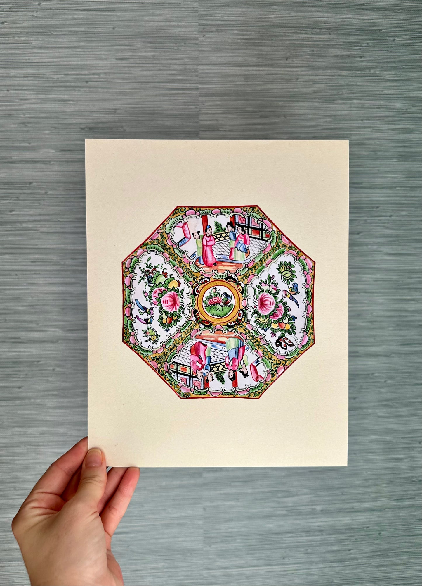 Octagon Rose Medallion Print
