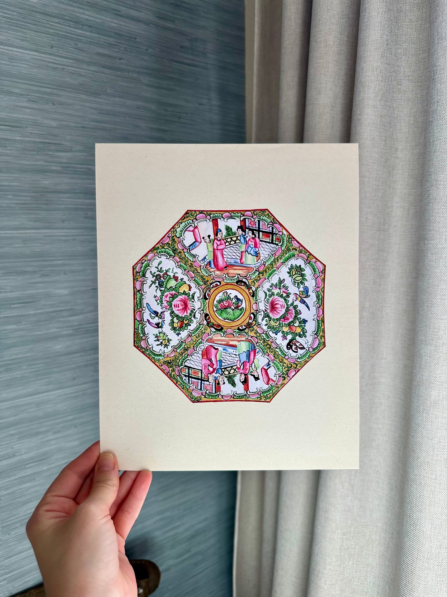 Octagon Rose Medallion Print