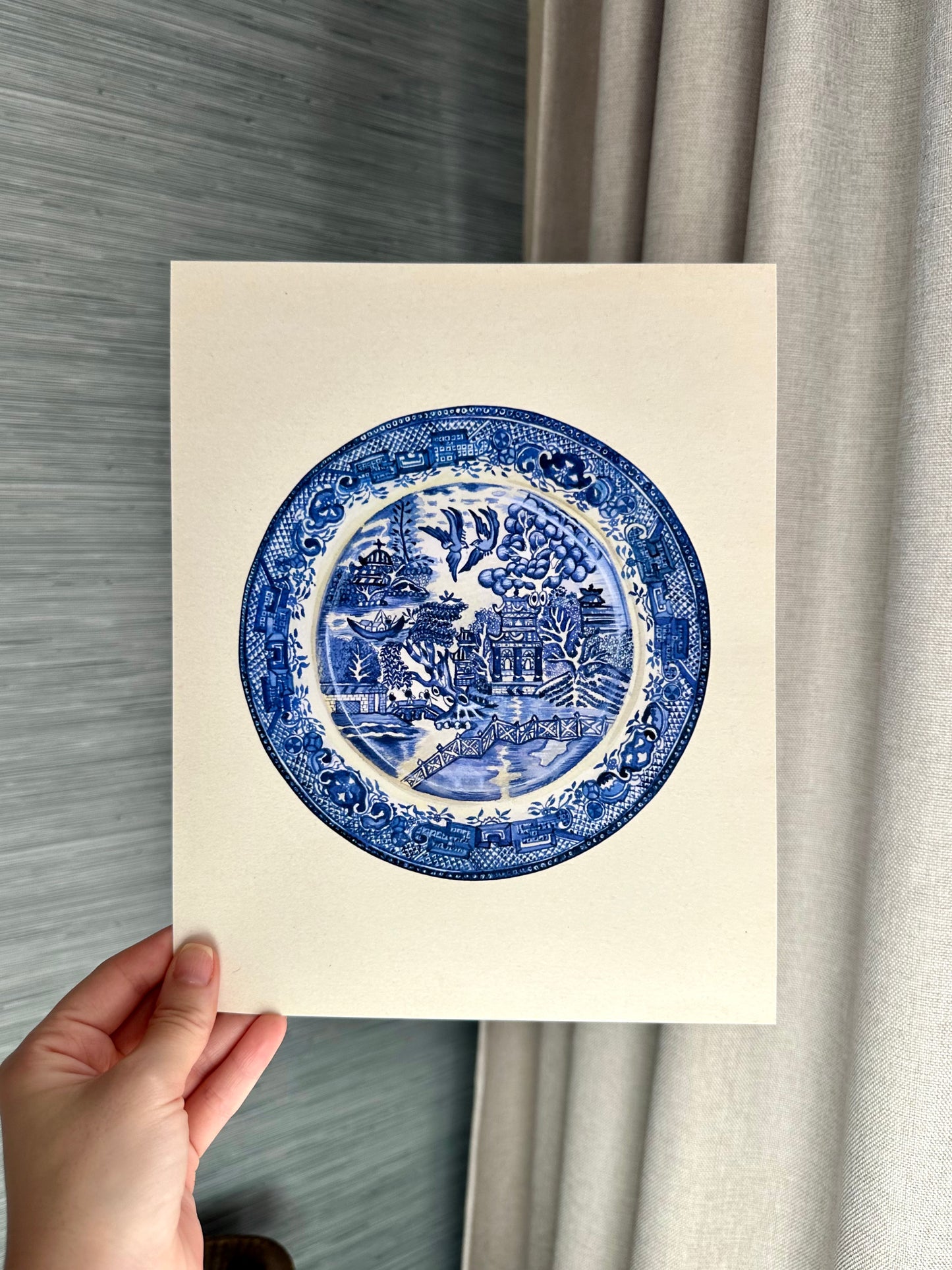 Blue Willow Plate Print