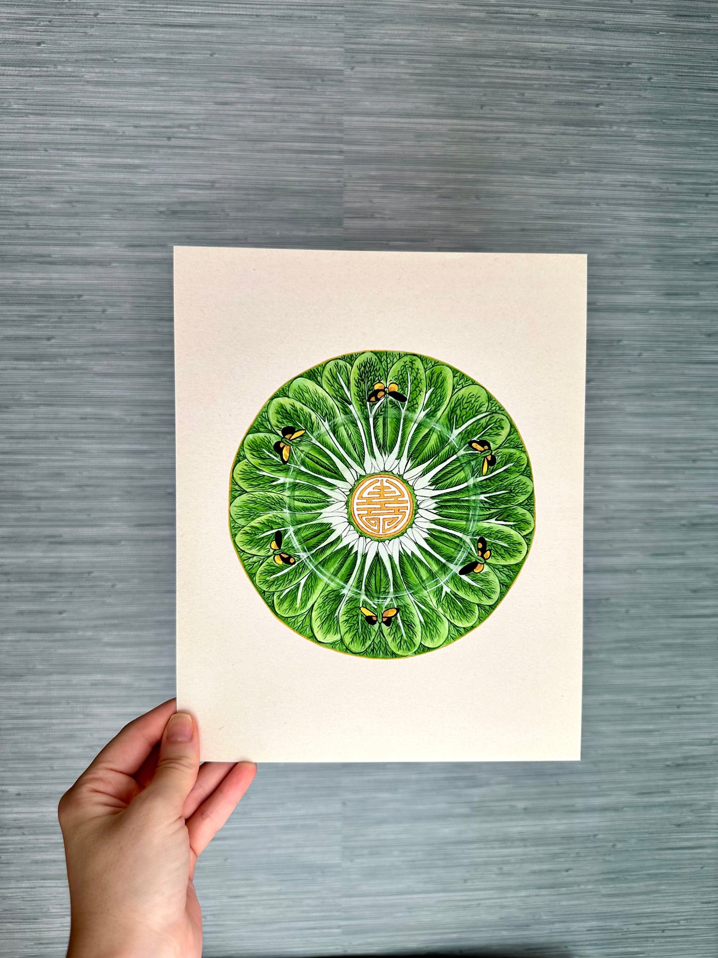 Bok Choy Plate Print