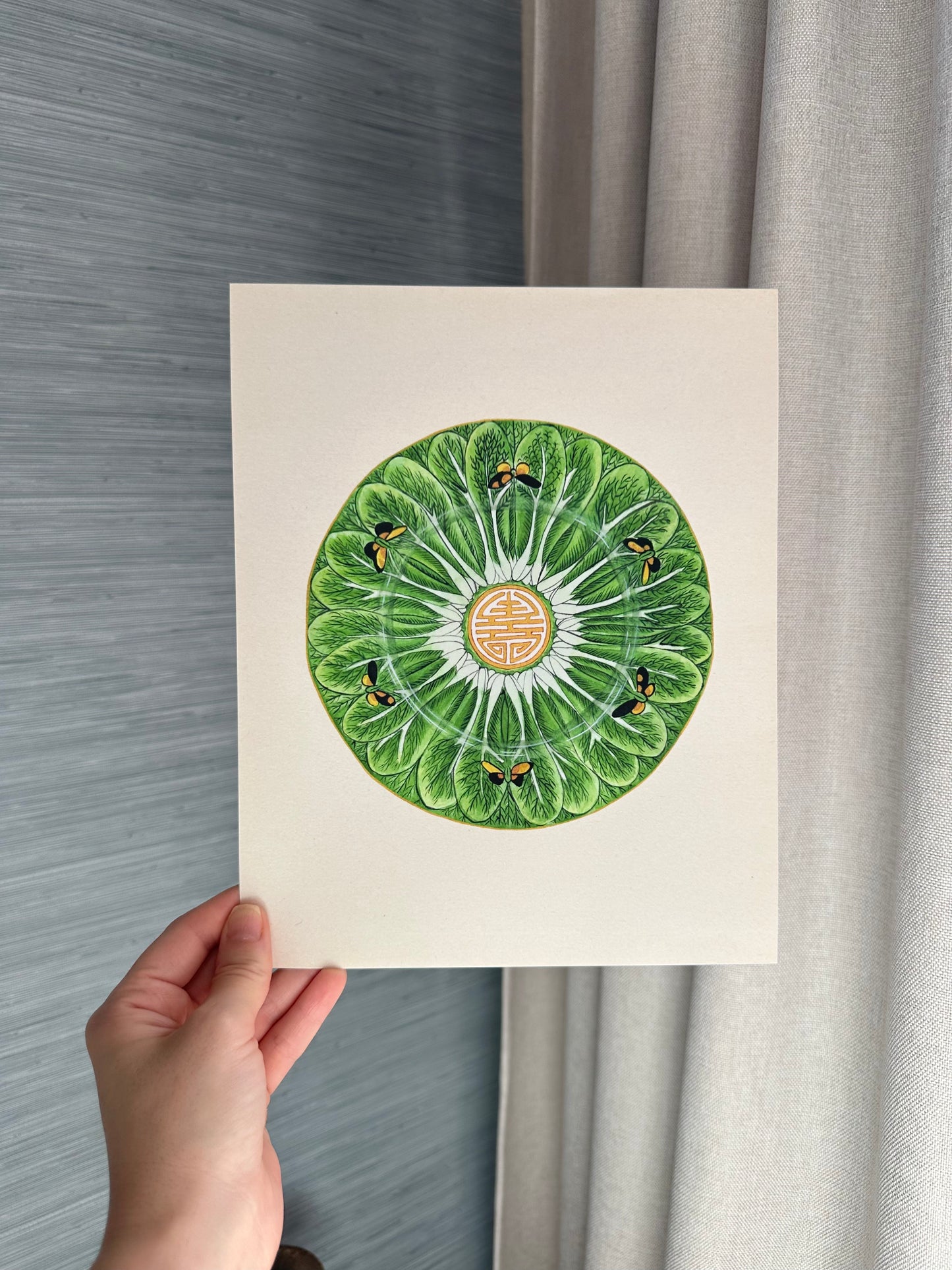 Bok Choy Plate Print