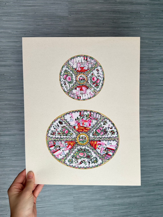 Small + Large Rose Medallion Print