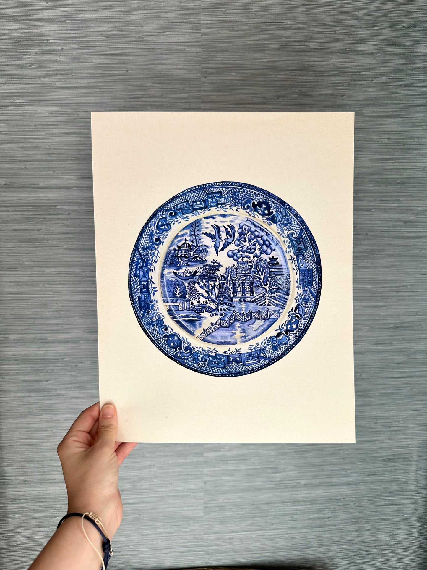 Blue Willow Plate Print