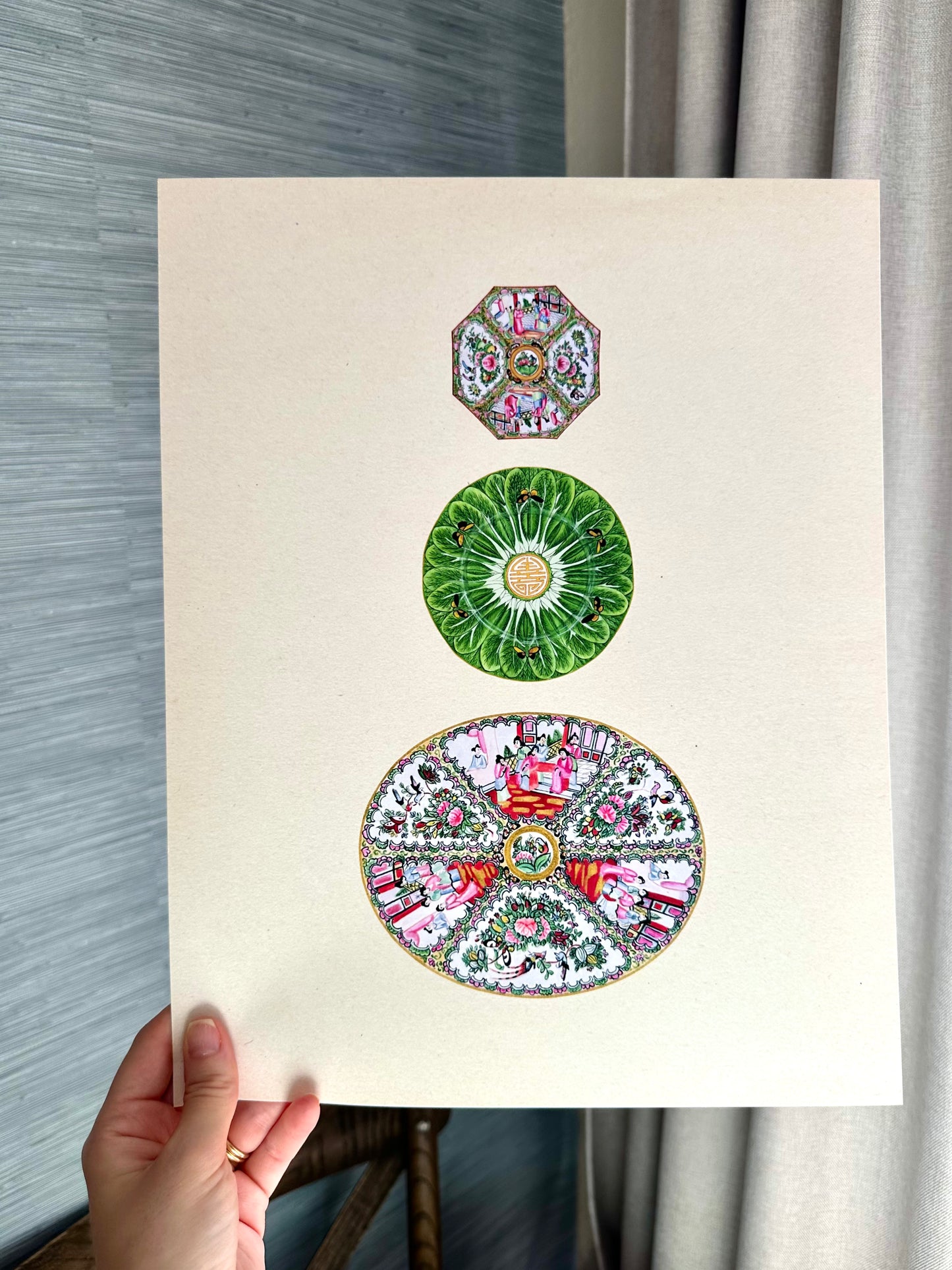 Chinoiserie Plate Trio #2 Print