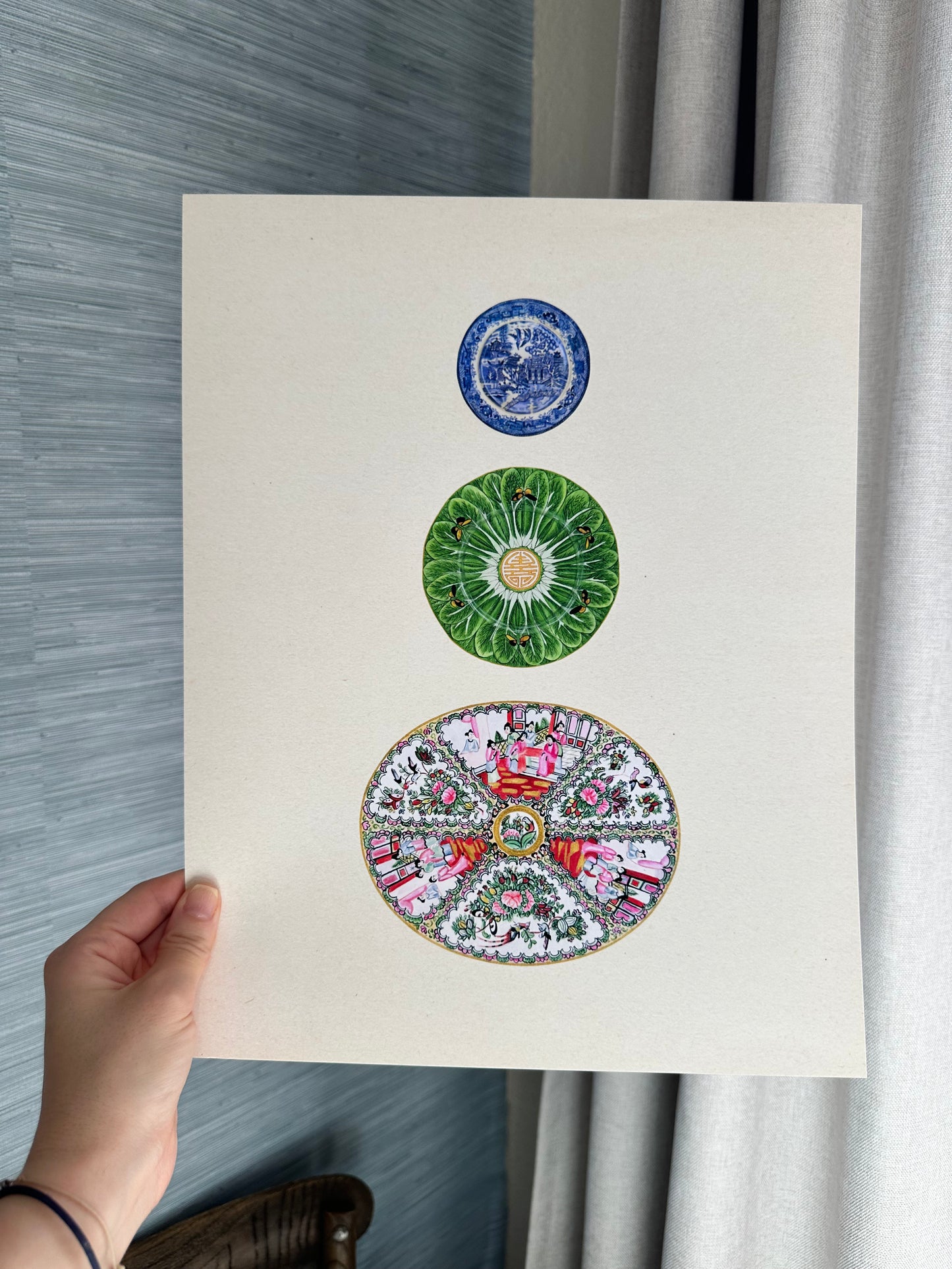 Chinoiserie Plate Trio #3 Print