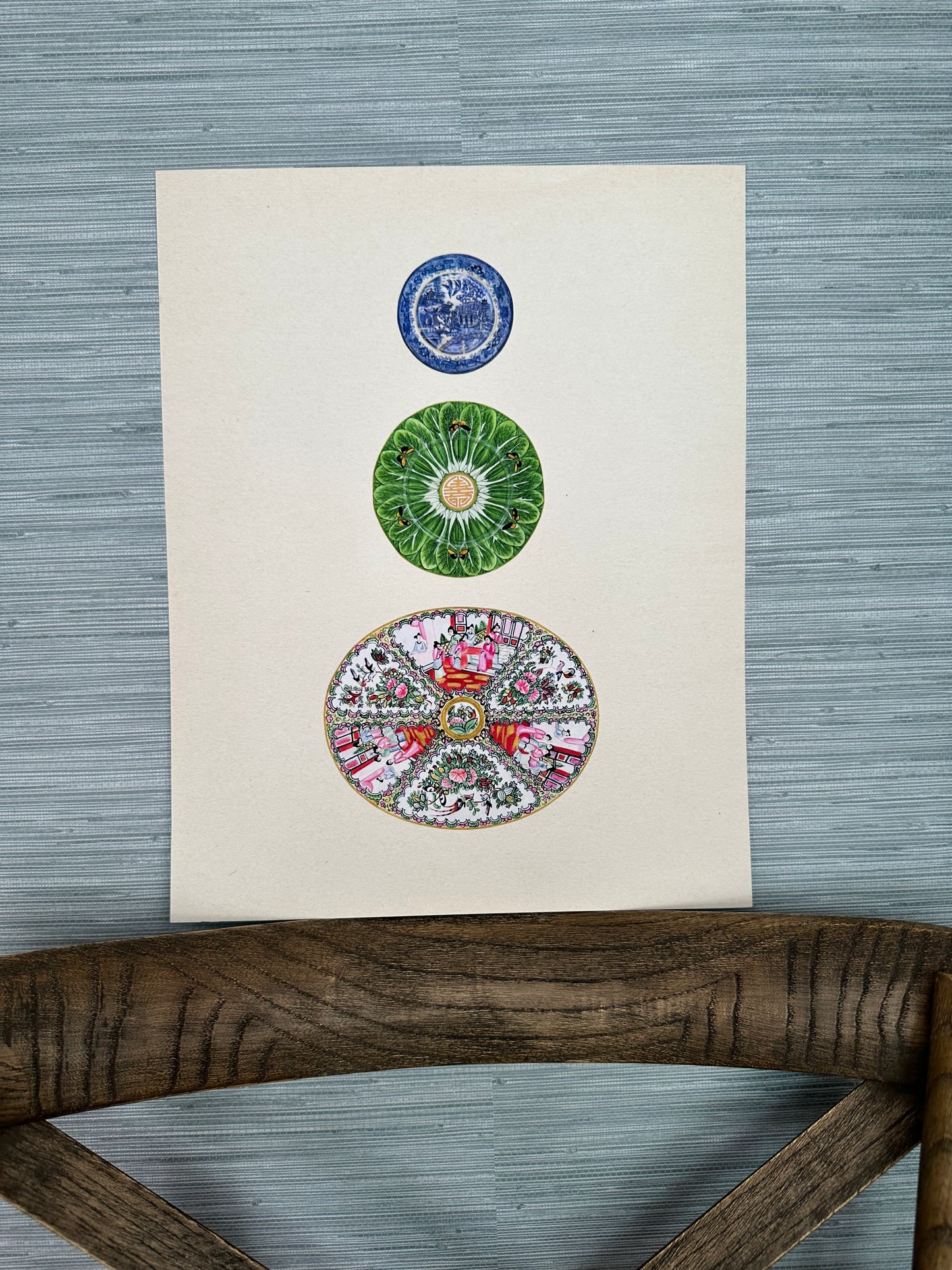 Chinoiserie Plate Trio #3 Print
