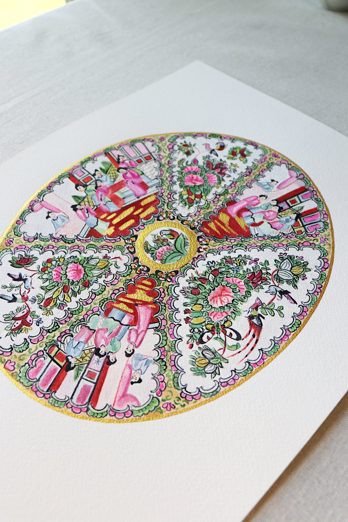 Large Rose Medallion | Original Painting