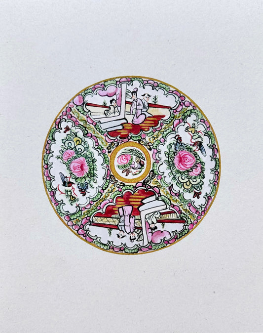 Medium Rose Medallion Print