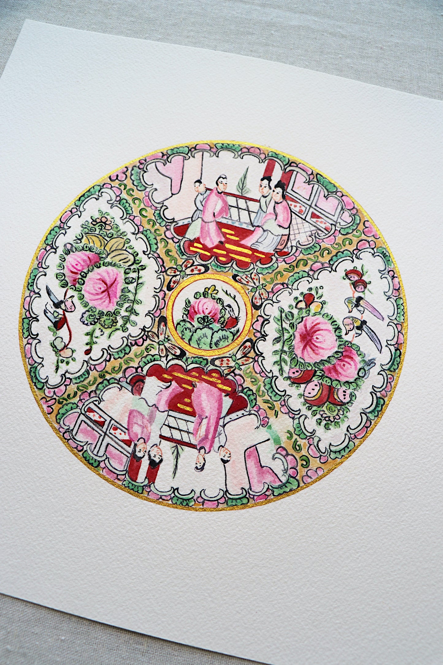 Medium Rose Medallion | Original Painting