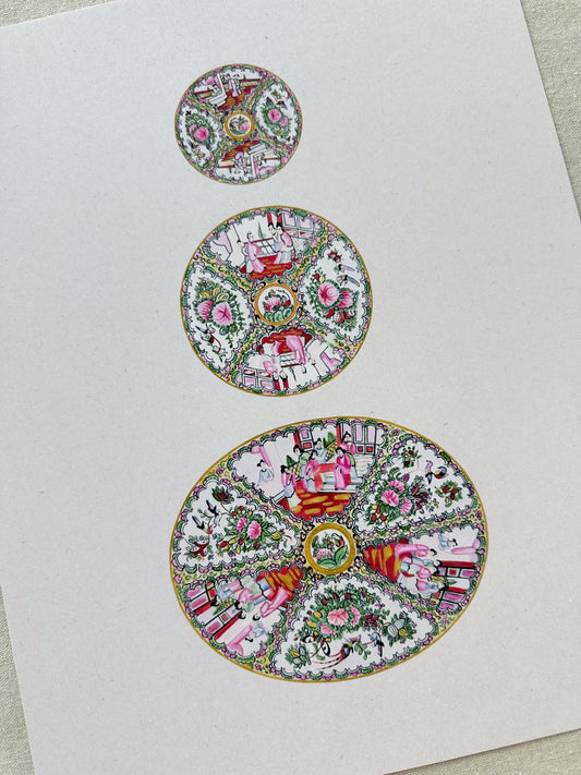 Rose Medallion Trio Print