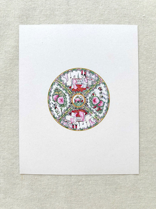 Small Rose Medallion Print
